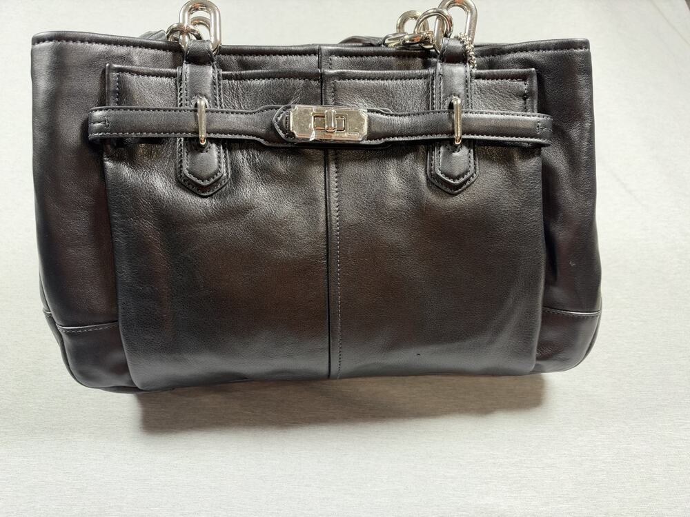 Authentic Coach Chelsea Jayden Black Leather Carryall Shoulder Purse MSRP380